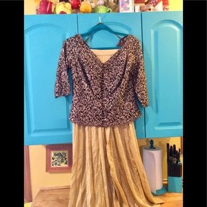 ⚜️ GOLD PALAZZO PANTS PLEATED VTG  ALICE  Sz XS
